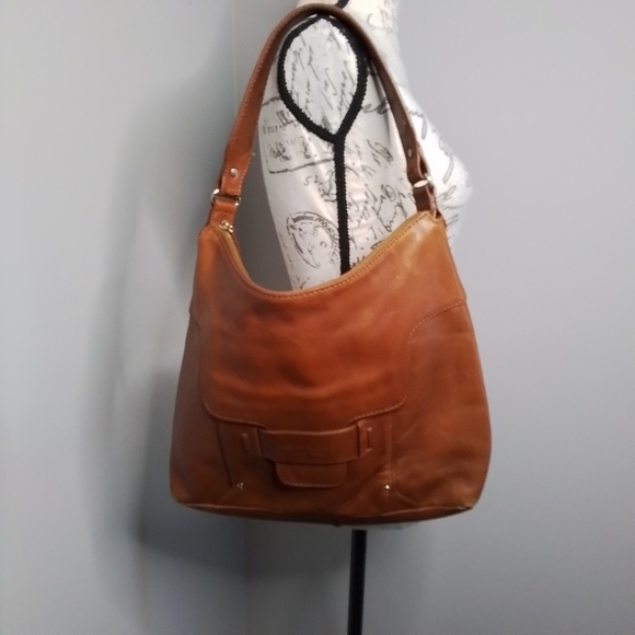 Kate Spade New York Vintage Leather Front Flap Hobo Shoulder Bag Brown - Picture 2 of 12
